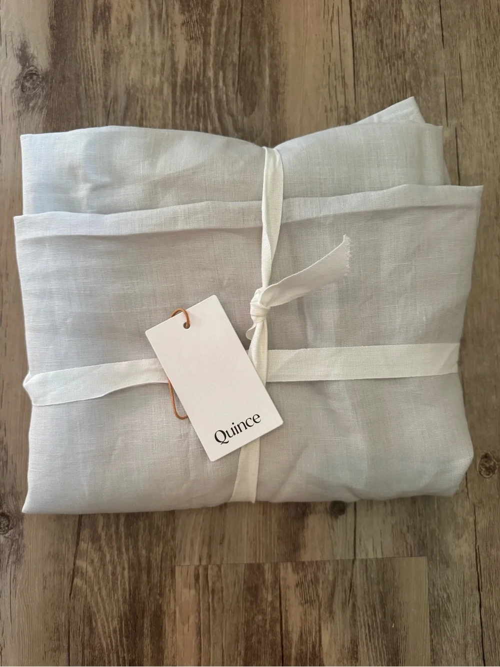 Quince European Linen Shower Curtain in light gray